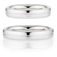 Bruno Banani Trauring Schmuck Geschenk Ehering Hochzeit Damenring Herrenring, wahlweise mit oder ohne Brillant, Made in Germany silberfarben 60