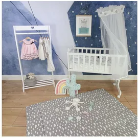 PuckDaddy Puckdaddy® Krabbeldecke Clara, Grau, Wolken-Design, Baumwolle, Kinder
