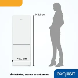 Exquisit KGC231-60-010E Kühl-Gefrierkombination (175 l, 1435 mm hoch, Weiß)