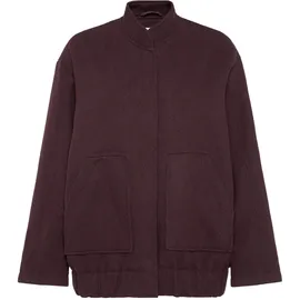 senses.the label Oversized Bomberjacke in Woll-Optik dunkelrot S/M,