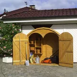 Promadino Geräteschrank Roma groß 1,95 x 0,83 x 1,84 m honigbraun