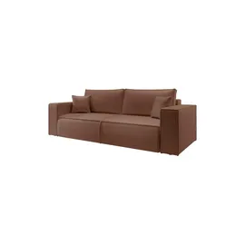 Selsey Schlafcouch Kunstleder 3-Sitzer Braun