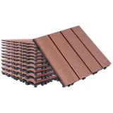 FIVMEN Terrassendielen WPC Fliesen Terrassenfliesen 30x30cm Bodenbelag mit klicksystem, braun, (44-St), für Terrasse und Balkon braun