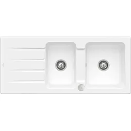 Villeroy & Boch Architectura 80 rechts Einbauspüle keramik weiß Excenterbetätigung 1160 x 510 mm