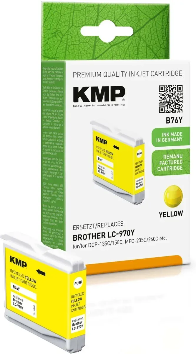 KMP B76Y Druckerpatrone 1 Stück(e) Kompatibel Gelb