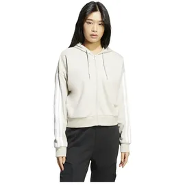 adidas Damen Kapuzensweat Essentials 3-Streifen French Terry, Größe XS in Grau WONALU/WHITE