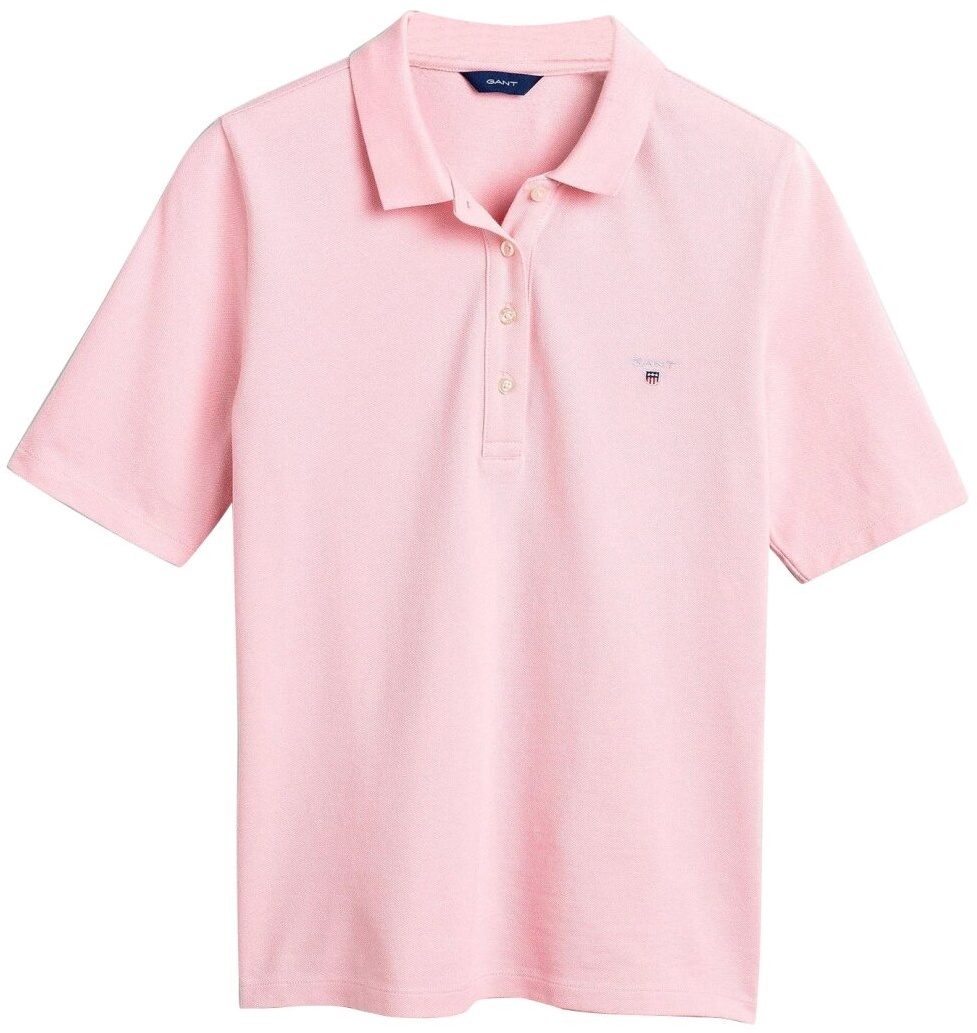 GANT Damen Poloshirt - ORIGINAL PIQUE, Halbarm, Knopfleiste, Logo, einfarbig Rosa M