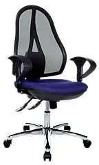 TOPSTAR Bürostuhl Synchronmechanismus Netzstoff Stoff Höhenverstellbare Armlehne Blau, Schwarz 110 kg Open Point SY Deluxe