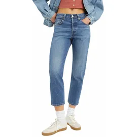 Levi's 501 Crop Jeans in mittelblau mit 7⁄8 Länge-W26 / L30