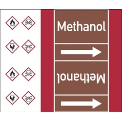 Rohrleitungskennzeichen Methanol - 33000x180 mm Folie selbstklebend