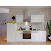 Respekta Küchenzeile ohne Geräte Weiß/Nussbaum B: ca. 280 cm