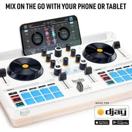 Hercules DJControl Mix Ultra mobiler DJ-Controller mit Laptopständer, DJ Controller