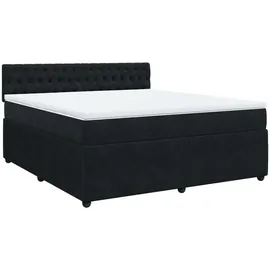 vidaXL Boxspringbett mit Matratze Schwarz 180x200 cm Samt