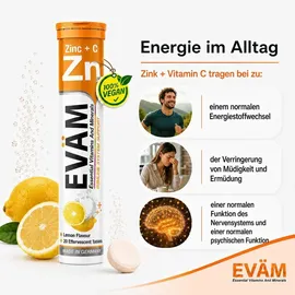 eväm Zink plus Vitamin C Brausetabletten 3 x 20 Stück