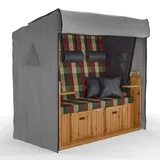Sanzaro Strandkorb Abdeckung mit Ösen Strandkorbhülle Grau 155 x 95 x 165 cm (BxTxH)