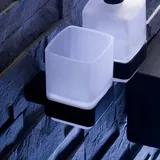 EMCO Loft Glashalter Wandmodell, Kristallglas satiniert, schwarz