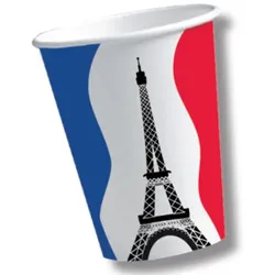 10 Frankreich Pappbecher Eiffelturm 200ml