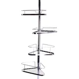 MSV Teleskop Badregal Duschecke Duschregal 4 Ablagen Höheverstellbar von 145 bis 250cm