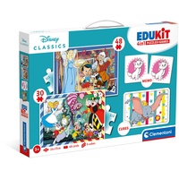 CLEMENTONI Edukit 4 in 1 Set (Memo, Puzzle 30 und 48 Stücke, 6 Würfel) - pädagogische Spiele für Kinder - Memory und Logik-Spiel 18290