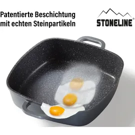 STONELINE Eckpfanne 24 x 24 cm graumit Aroma-Deckel