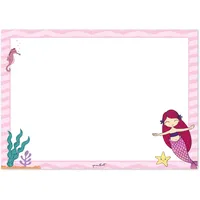 Schreibtischunterlage mit Meerjungfrau-Motiv in DIN A3 I 25 Blatt I rosa weiß I aus Papier I zum Abreißen I für große und kleine Mädchen I dv805