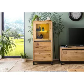 Massivmoebel24 Vitrine Villanders 65 x 40 x 148 cm Natur