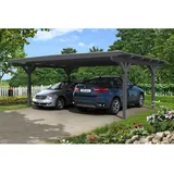 SKANHOLZ Odenwald Flachdach Doppelcarport aus Leimholz 6,40 x 5,41 m unbehandelt