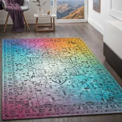 Kurzflorteppich TaraCarpet Rainbow Oriental moderner Orientteppich Heriz multi 160x230 cm