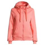salzhaut Damen Kapuzen-Sweatjacke Sööte - Kapuzenjacke Hoodie Shirtjacke mit Kapuze mit Kordelzug in Coral Größe 3XL - 3XL