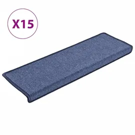 vidaXL Stufenmatten 15 Stk. 65x21x4 cm Blau Rechteckiger Rand