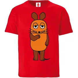 LOGOSHIRT T-Shirt LOGOSHIRT "Sendung mit der Maus - Maus", Mädchen, Gr. 140, rot, 100% Baumwolle, unifarben, normal, Rundhals, Shirts T-Shirt, mit coolem Print
