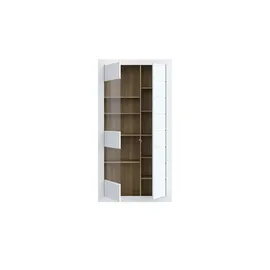 Möbel Kraft Vitrine Push-to-Open 100,8 x 41,4 x 195,9 cm Weiß