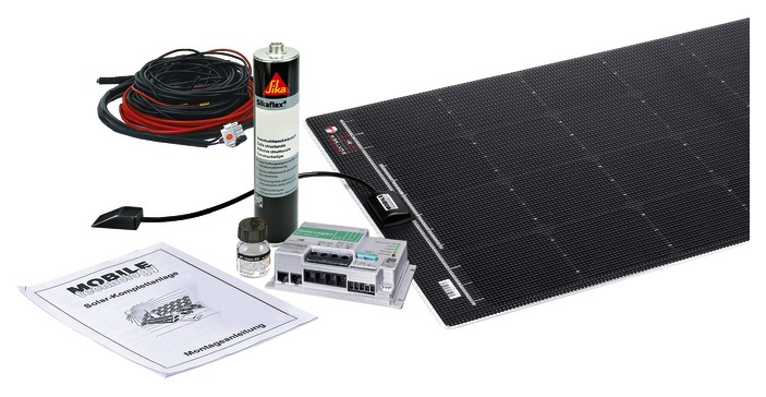 Solar-Komplettanlage Set MT Flat light, 1120 mm, 240 W, 540 mm, 2x