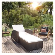 furnicato Sonnenliege 201 x 67 x 28,5 cm Schwarz