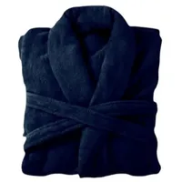 VewoTex Bademantel Bademantel & Saunamantel I Microfaser weich I Damen, 100cm, Polyester, Taschen, Gürtel, Taschen blau