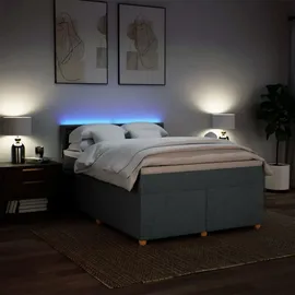 vidaXL Boxspringbett 160 x 200 cm Dunkelgrau