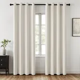 MIULEE Verdunklungsvorhänge Thermo Modern Ösen 2er Set 140x200cm Elfenbein