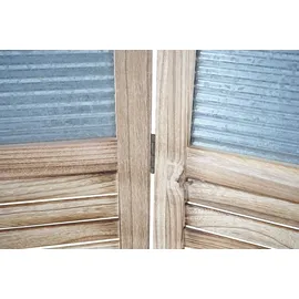 Mendler Paravent HWC-D27, Raumteiler Trennwand spanische Wand Sichtschutz, Holz Metall 170x160x2cm