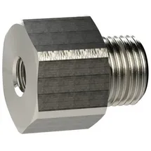 Riegler Reduziernippel lang, M3 a., M5 i., SW 7, Messing vern.