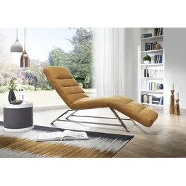 W.Schillig Relaxliege daily dreams Leder, Polyester 65 x 91 x 170 cm gelb mit Kissen
