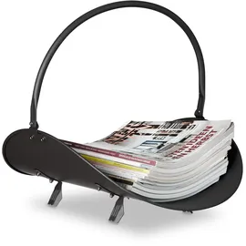 Relaxdays Kaminholzkorb schwarz 10022297