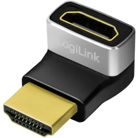 Logilink AH0007A HDMI Adapter [1x HDMI-Buchse - 1x HDMI-Stecker] Schwarz-Grau