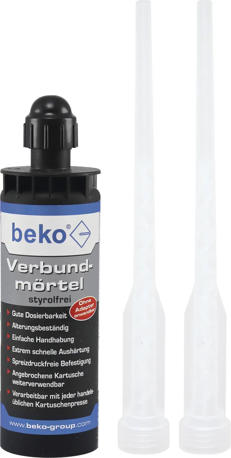 beko Verbundmörtel Set: Verbundmörtel 165 ml + 2 Zwangsmischer