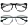 OPULIZE Max Lesebrille 2er Pack - Klassische große rechteckige Fassung - Brillen in mattem Schwarz und Grau - Herren Damen Unisex - RR78-17 - +3,50