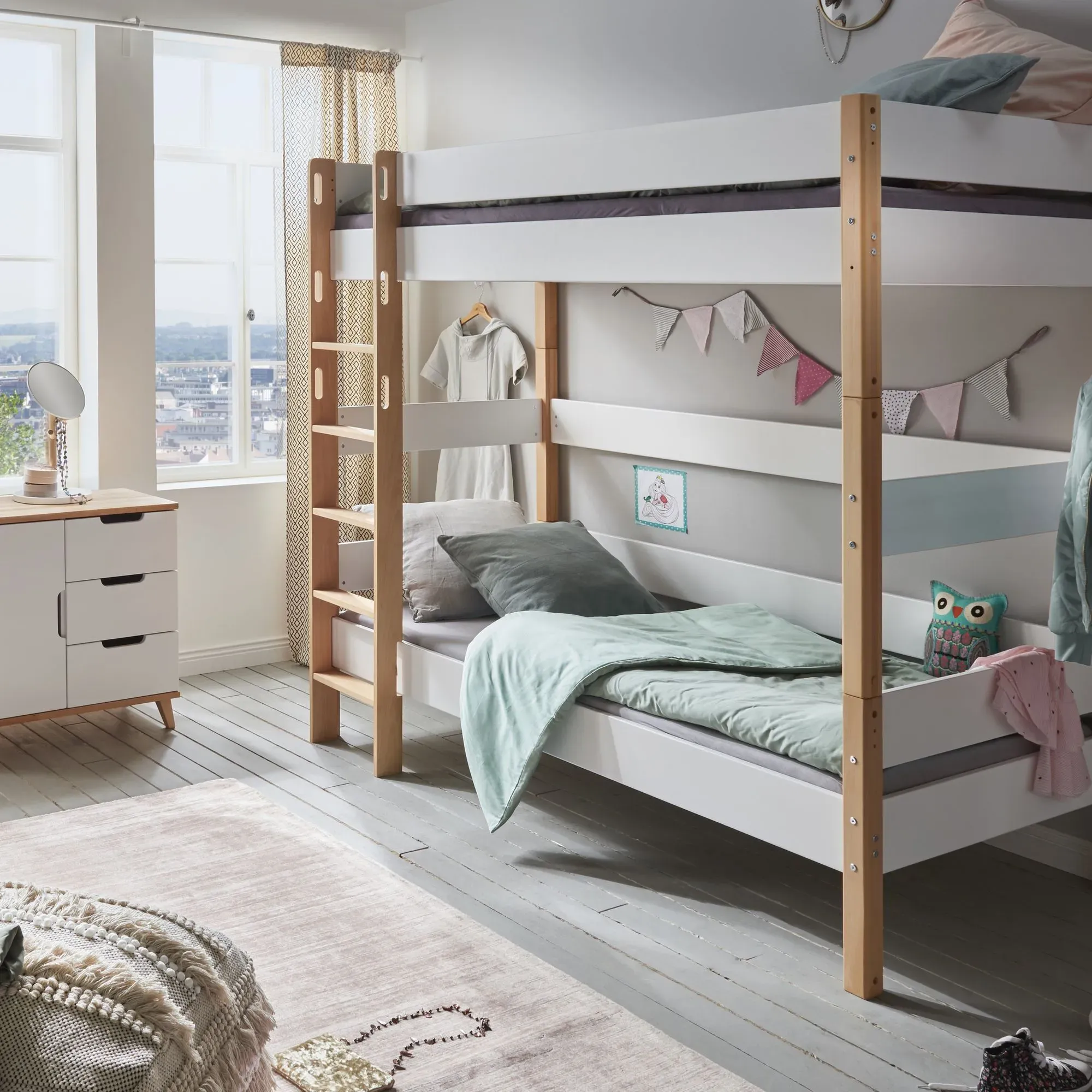 INFANSKIDS »Infanscolor« Kinderzimmer Etagenbett weiß  – erhältlich in 2 Größen