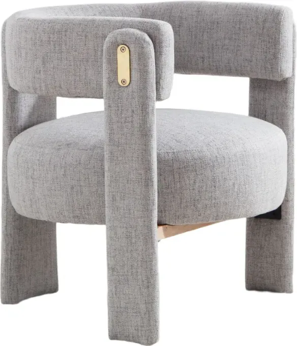 chairus Wohnzimmer-Sessel Sessel als Akzentmöbel in Leinen-Stoff bezogen, Frisierstuhl für Schlafzimmer (Grau)