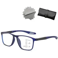 DPKSML Dezcmoi Automatisch Anpassende Brille, Dezcmoi Brille, Brille Die Sich Automatisch Der Sehstärke Anpasst, Automatik Brille Gleitsicht Intelligente Fokussierung (Schwarz-blau,+2.5) - +2.5