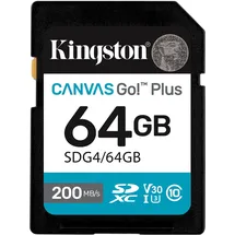 Kingston Canvas Go! Plus Gen4 64GB SDXC Speicherkarte (200 MB/s, C10 UHS-I U3 V30)