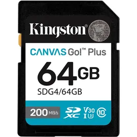 Kingston Canvas Go! Plus Gen4 64GB SDXC Speicherkarte (200 MB/s, C10 UHS-I U3 V30)