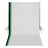 vidaXL Fotohintergrund, Fotostudio Set 3 Baumwolle-Hintergründe Rahmen verstellbar 3x5m
